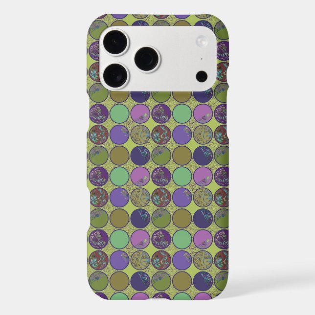 Green Purple Abstract Circle Pattern (Back)