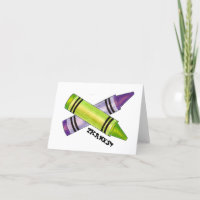 Green Purple Artist Crayons Child Birthday Party