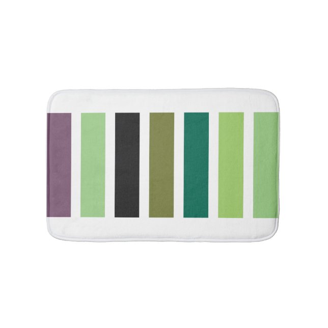 Green Purple Black Hues Bath Mat (Front)