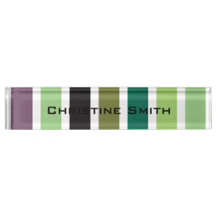 Green Purple Black Hues Nameplate