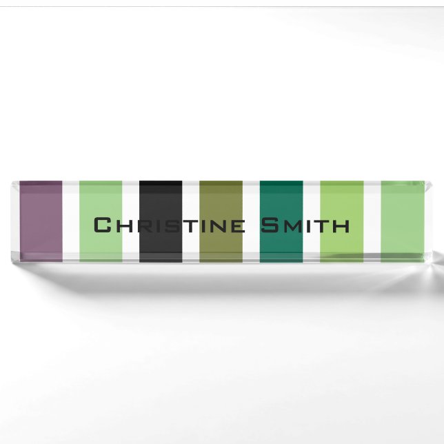 Green Purple Black Hues Nameplate (Front)