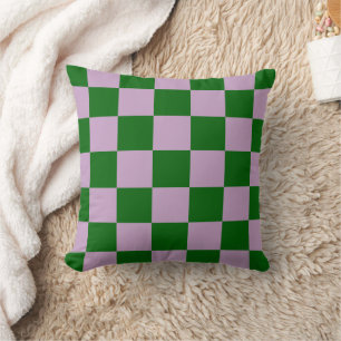 Green Purple Chequerboard Pillow