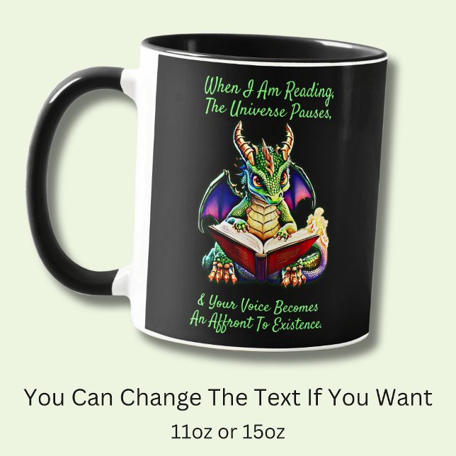 Green Purple Dragon Warning Reading Book Voice     Mug (Creator Uploaded)