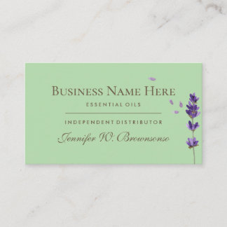 Green Purple essential oils Lavender Business Card