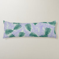 Green Purple Fern Leaves Retro 70s Flower Pattern