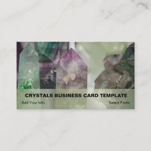 Green & Purple Fluorite Crystal Healing Crystals Business Card