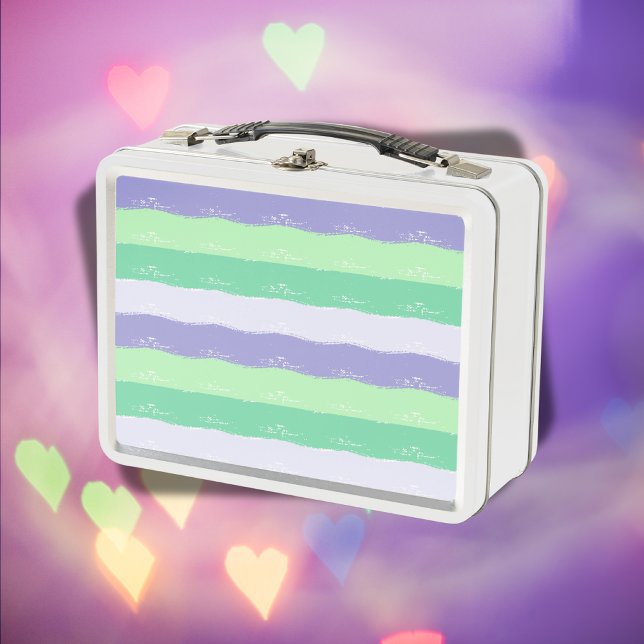 Green, Purple, Grey - Brush Strokes |  Metal Lunch Box (Creator Uploaded)