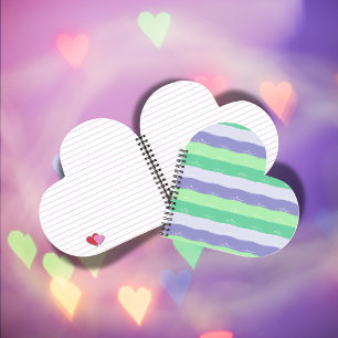 Green, Purple, Grey - Brush Strokes    Notebook