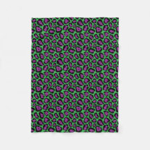Green & Purple Leopard Print Fleece