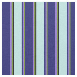 Green, Purple, Midnight Blue, Turquoise & Black Fabric