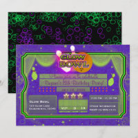 Green & Purple Neon Colour GLOW BOWL Birthday Part