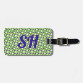 Green Purple Pattern Luggage Tag