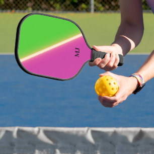 Green Purple Personalised Initials Pickleball Paddle