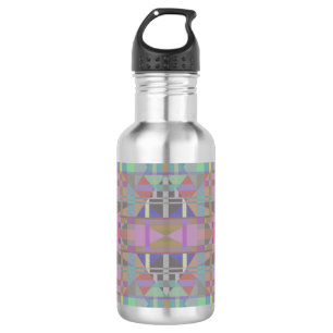 Green Purple Pink Geometric 532 Ml Water Bottle