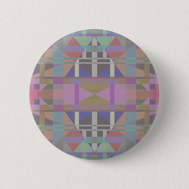Green Purple Pink Geometric 6 Cm Round Badge (Front)