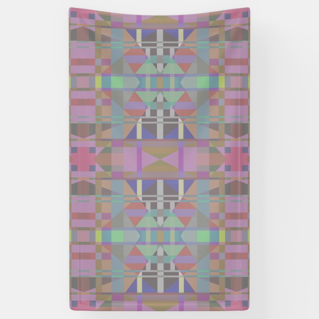 Green Purple Pink Geometric Banner (Vertical)