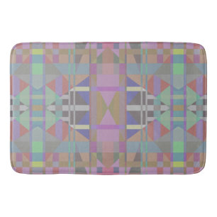 Green Purple Pink Geometric Bath Mat
