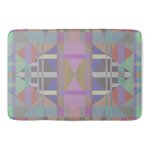Green Purple Pink Geometric Bath Mat