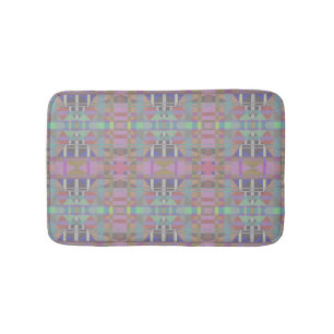 Green Purple Pink Geometric Bath Mat