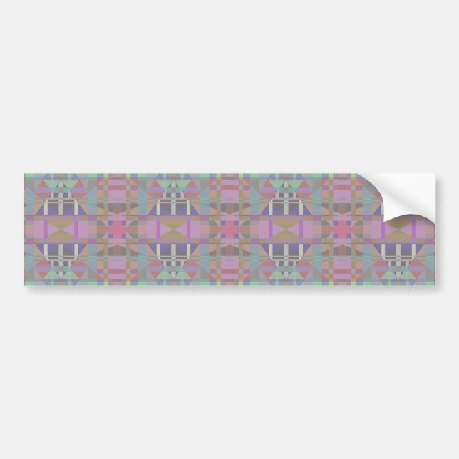 Green Purple Pink Geometric Bumper Sticker (Front)