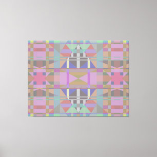 Green Purple Pink Geometric Canvas Print