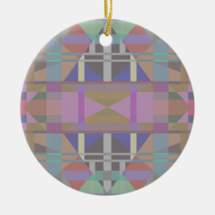 Green Purple Pink Geometric Ceramic Tree Decoration