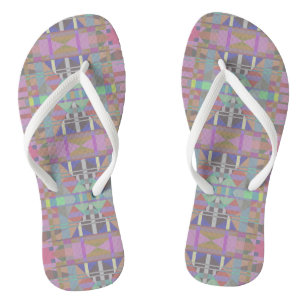 Green Purple Pink Geometric Jandals