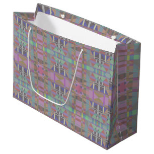 Green Purple Pink Geometric Large Gift Bag