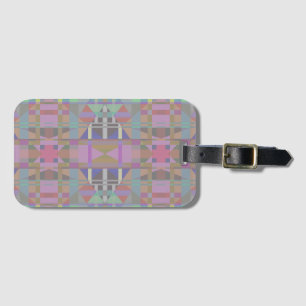 Green Purple Pink Geometric Luggage Tag