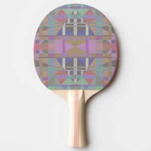 Green Purple Pink Geometric Ping Pong Paddle