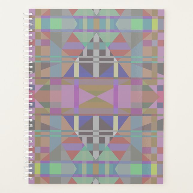 Green Purple Pink Geometric Planner (Front)