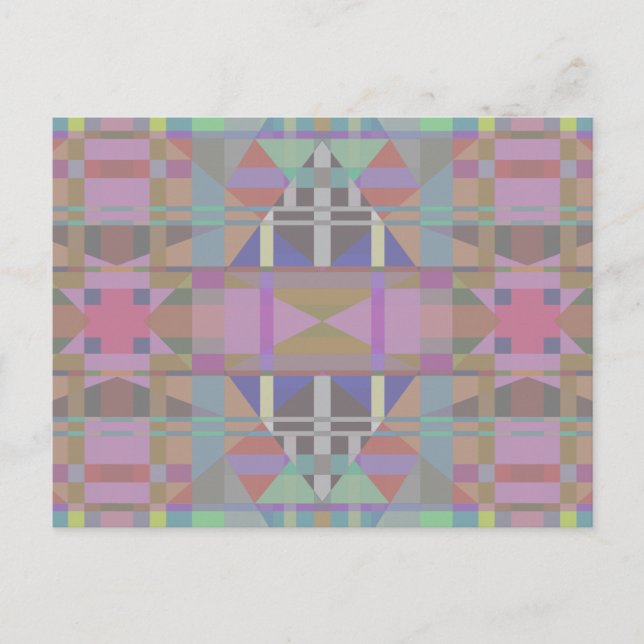 Green Purple Pink Geometric Postcard (Front)