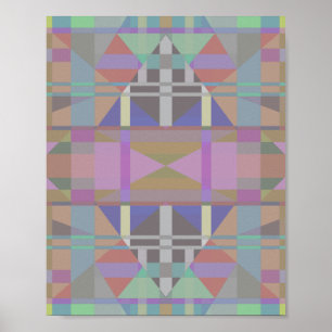 Green Purple Pink Geometric Poster