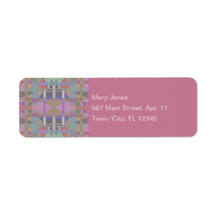 Green Purple Pink Geometric Return Address Label
