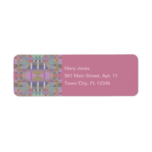 Green Purple Pink Geometric Return Address Label (Front)