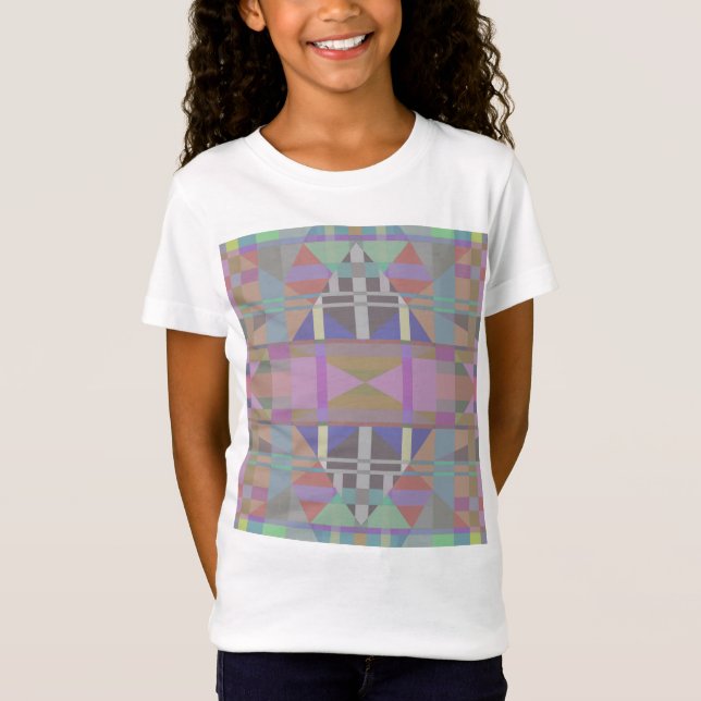 Green Purple Pink Geometric T-Shirt (Front)