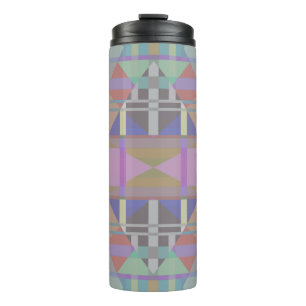 Green Purple Pink Geometric Thermal Tumbler