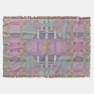 Green Purple Pink Geometric Throw Blanket