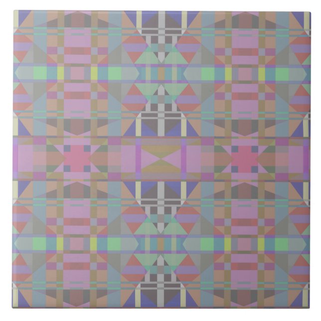Green Purple Pink Geometric Tile (Front)