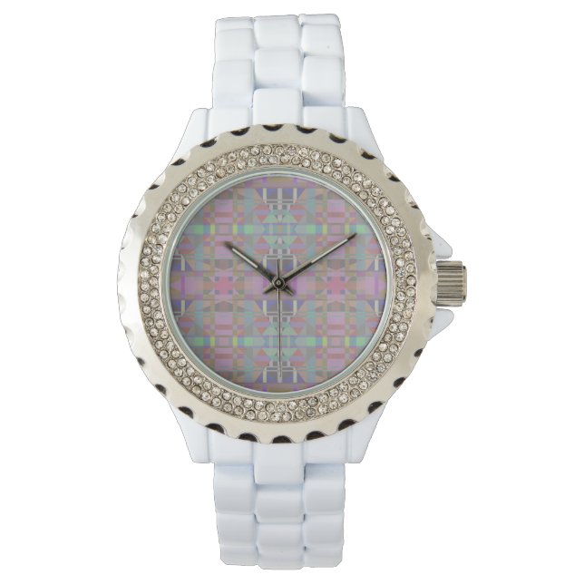Green Purple Pink Geometric Watch (Front)