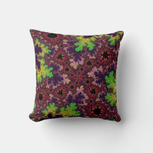 Green Purple Speckle Throw Pillow