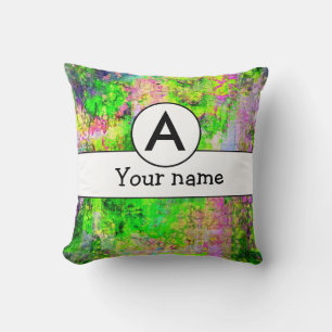Green purple texture cushion