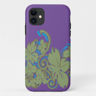 Green, Purple, Turquoise Leaf Floral Case-Mate iPhone Case