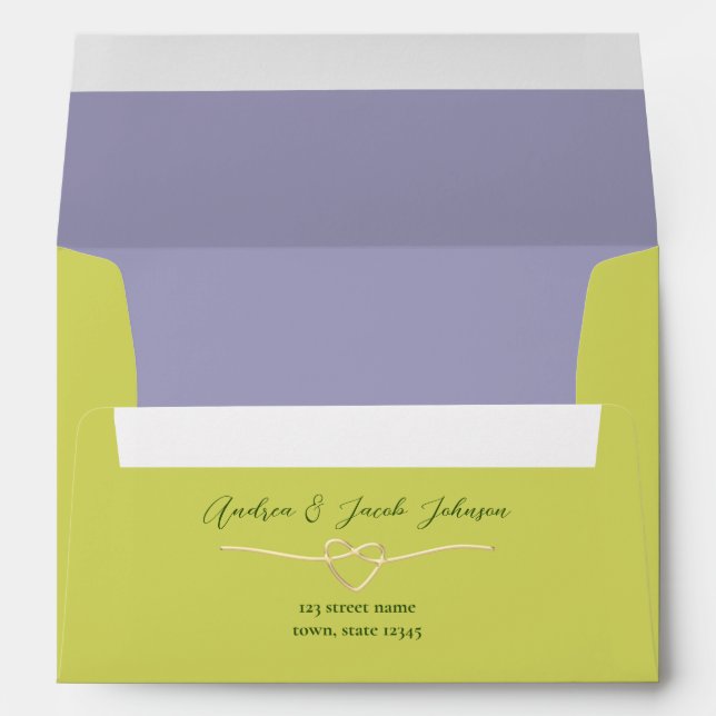 Green Purple Wedding Envelope (Back (Bottom))
