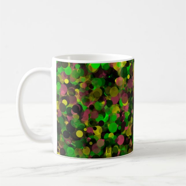 Green Purple Yellow Dot 11oz Mug (Left)