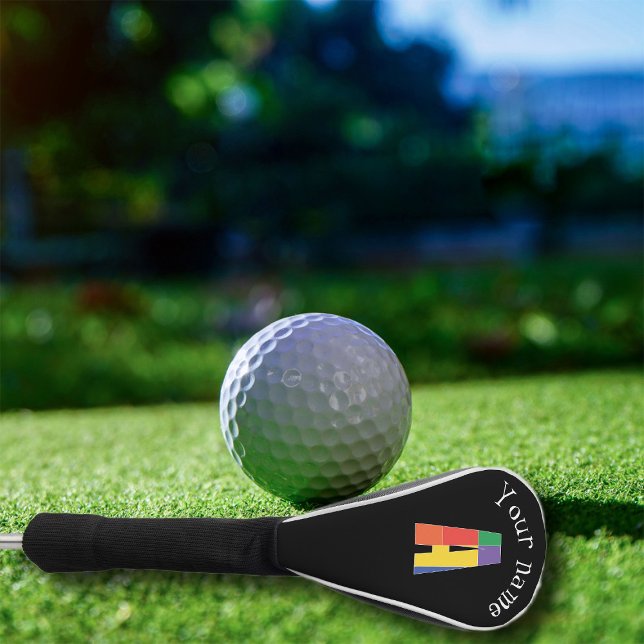 Green purple yellow red Monogram Initial  A Golf Head Cover (Creator Uploaded)