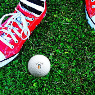 Green purple yellow red Monogram Initial Golf Balls
