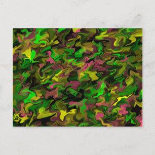 Green Purple Yellow Swirl Postcard