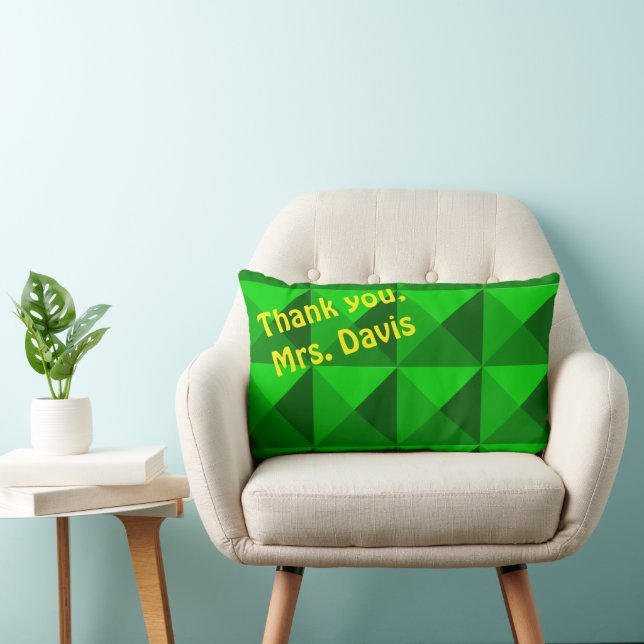 Green Pyramids  Lumbar Cushion (Chair)