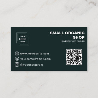 Green QR Instagram Modern Business Style Card